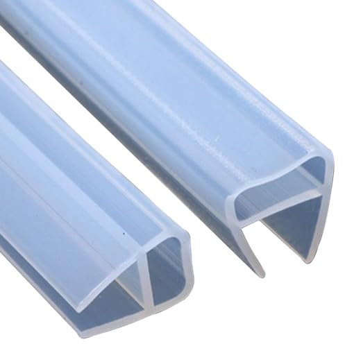 Shower Door Bottom Seal Shower Door Seal Shower Seal Strip 79 Inch Long U-Shaped Shower Door Seal Strip for 6mm Glass Door Water-Repellent and Moisture-Proof Shower Screen Shower Door Sweep