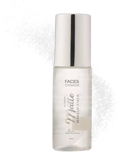 FACES CANADA Ultime Pro Matte Makeup Fixer, 100 ml, langanhaltendes Make-up-Einstellspray, hält Make-up intakt, makelloses mattes Finish, spendet Feuchtigkeit, beruhigt und erfrischt die Haut
