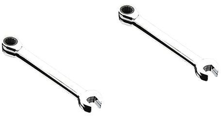 jojofuny 2pcs Adjustable Wrenches Wide Jaw Spanner Ratchet Wrench Spanner Set 2 Heads Durable Steel for Easy Handling