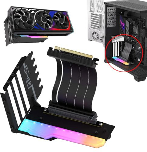 LYEAA Kit de montage vertical pour GPU avec câble élévateur PCI-E 4.0 X16 de 15 cm, support de carte graphique à angle droit de 90 degrés, support de carte graphique