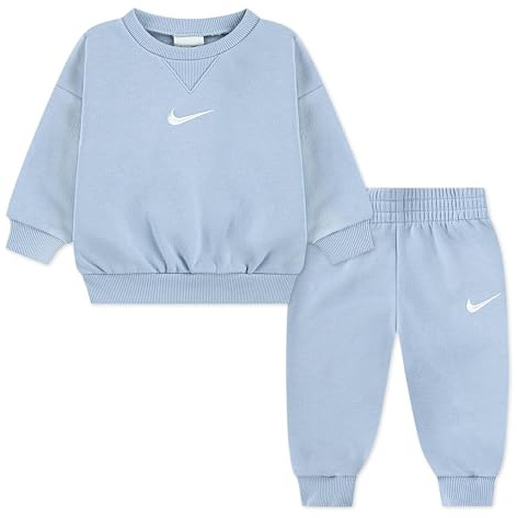NIKE Baby Essential Fleece Crew Set, Cobalt Bliss Heather, 3 Monate