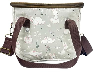 ET Home Bolsa termica Porta Alimentos, lancheira termica para Alimentos fríos o Calientes, con Forro isotérmico.Bolsa termica Comida Trabajo, Colegio, Playa, Picnic, Camping (Sugar Rabbit, 9l)