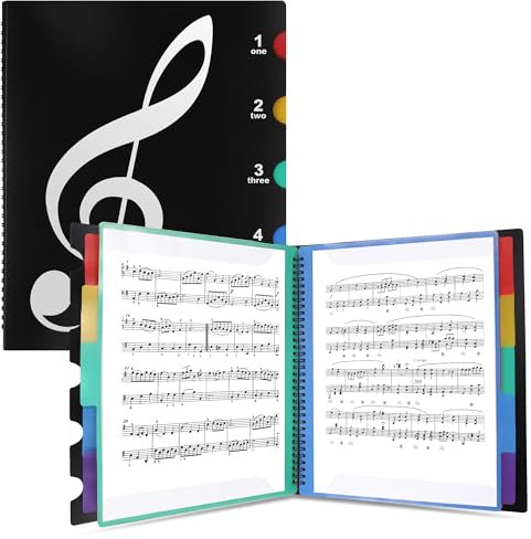 JIANTA A4 Music File Folder 60Pages, Writable Choir Folder, Music Folder for Sheet Music, Presentation Folder for Piano Performance, Blank Plastic Concert Choral Folder
