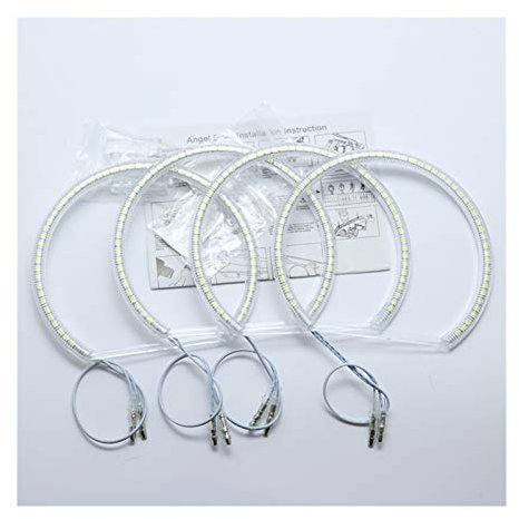 AYKANING Led Faros Angel Eyes,Ojos De áNgel For BMW E36 E38 E39 E46 Proyector Ultra Bright SMD Blanco LED Ángel Ojos 2600lm 12V Kit de anillo Halo Luz diurna 131MMX4