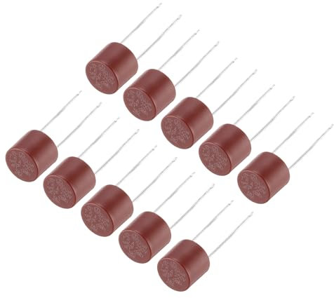 QUARKZMAN 50Pcs Fusible Micro Lento de Golpe Redondo en Miniatura Montado en DIP para Reparación de PCB de Partes Electrónicas LCD, T5A 5A 250V, Rojo