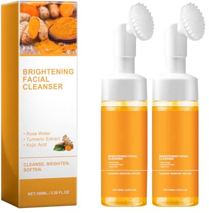 Curcuma Clear Gesichtsreinigung, Beruhigender Reinigungsschaum Gesicht, 100ml Anti Pickel Gesichtsreinigung, Make up Entferner, Curcuma Reinigungsschaum Gesicht zur Gesichtsreinigung (2PCS)