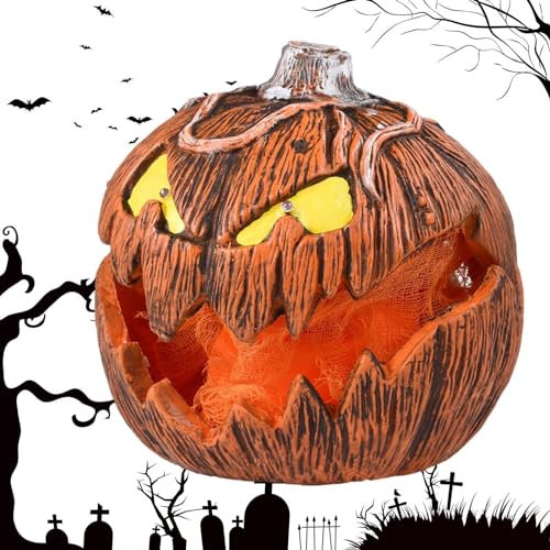 Zucca Gourdo Di Halloween Illuminazione Parlante | Testa Di Zucca Animata Decorazione Spaventosa | Luce A Zucca A LED | Luci Di Zucca Di Halloween A Bocca Aperta Parlante (batteria Non Inclusa)