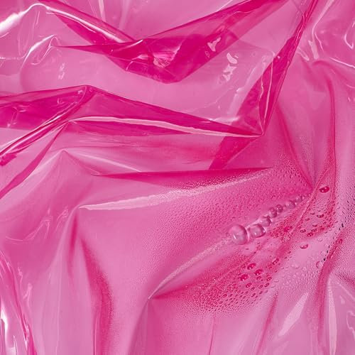 NBEADS 1m Klarer TPU-Stoff, 137cm Breite Transparente Gelee-Rolle Klare Plastikfolie 0.2mm Dick Mehrzweck Wasserdichtes Transparentes Gelee Blatt für Nähen Basteln und Dekorieren, Fuchsia
