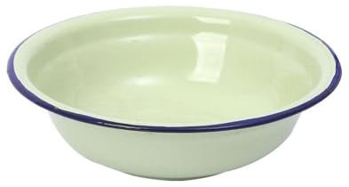 Cuenco esmaltado para mezclar ensaladas, recipientes de alimentos, cuenco de sopa vintage, cuenco para mezclar ensaladas, recipientes de alimentos para vajilla, cuencos de comida vintage (24 cm,