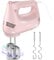 Elektrischer Handmixer 300W mit Edelstahl Schneebesen, Knethaken und Aufbewahrungstasche,Handrührgerät für Backen Kuchen, Eier, Sahne Lebensmittel-Mixer Turbo Boost /5 Geschwindigkeit Küchenmixer Rosa