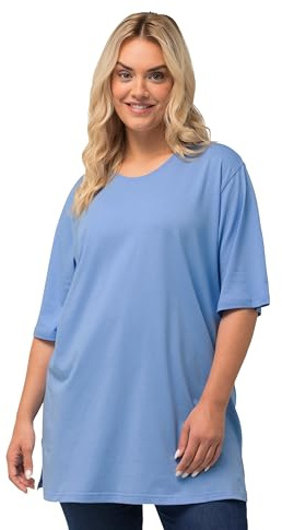Ulla Popken Damen Shirt wolkenblau 50+