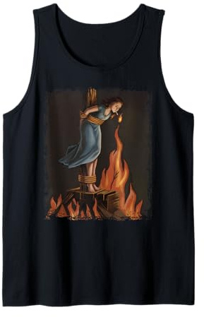 Witch Lighting Cigarette With Flames Occult Unholy Feminist Tank Top