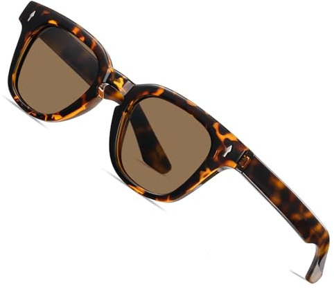 ROCKNIGHT Polarized Sonnenbrille für Männer UV400 Schutz Retro Hochwertige Acetat Quadratische Schildpatt Sonnenbrille Frauen Braune Flache Linse Strand Fahren Wandern