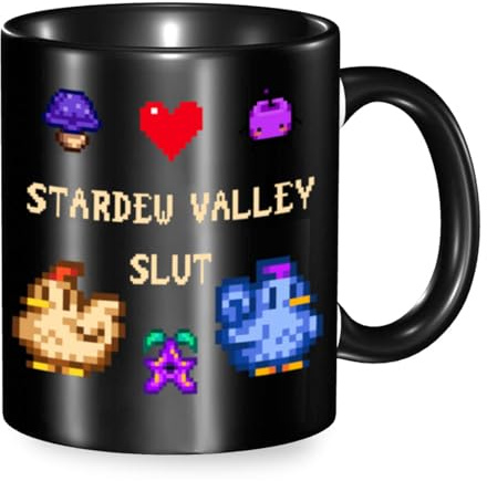 Stardew Valley Funny Coffee Mug, Stardew Valley Merch Unique Stardew Valley Gifts, Cool 11 Oz Ceramic Novelty Mug for Women Men Gamer
