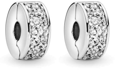 GHMIOU Charms Stopper 925 Sterling Silber für Armband mit Gummi Clip Stopper Charms für Bead Charm Armband Anhänger Spacer (2 pcs white)