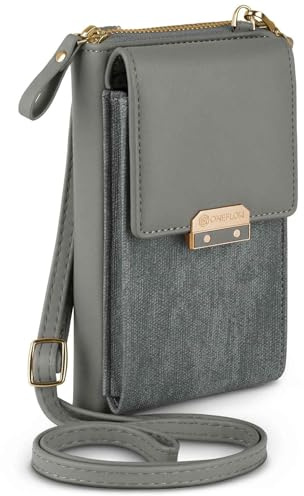 ONEFLOW Bliss Purse für OnePlus Nord Handytasche zum Umhängen Damen mit Portemonnaie, Handy Umhängetasche mit Geldbörse und Handyfach, Kleine Handtasche, Taupe Grau