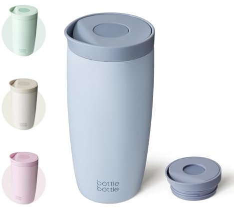 BOTTLE BOTTLE Thermobecher 500ml To Go – Premium Isolierbecher aus Edelstahl, auslaufsicher, BPA-frei, Quick-Press-Verschluss, doppelwandig, hält Getränke lange heiß & kalt (Blau)
