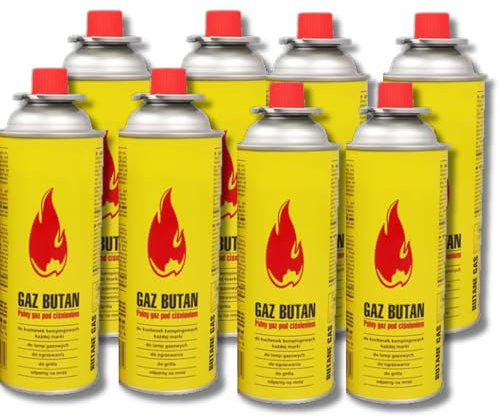 8 Butane Cans Portable Cooker in Carry Case 4/8 Gas Bottles Camping BBQ Kit Camping OR Stove with Automatic Ignition & Heat Control (8 Gas Canisters Only)