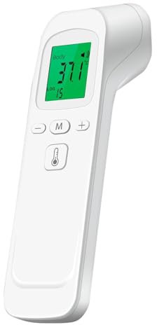 Fieberthermometer für Babys, Berührungsloses Stirnthermometer für Erwachsene, Kinder & Babys – Digitales Fieberthermometer mit LCD-Display, Fieberalarm & 32 Speicherplätzen | °C/°F Umschaltung