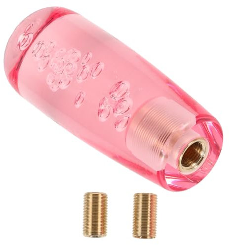 Ciieeo Schaltknauf Transparent 10cm für Manuelle Schaltung Ergonomischer Hebelgriffkopf ohne Beleuchtung Kompatibel für Auto Innenraum Zubehör Pink