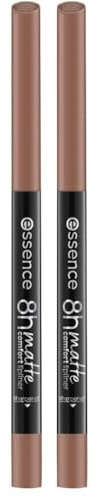 essence 8h MATTE comfort lipliner, Nr. 01, Braun, langanhaltend, sofortiges Ergebnis, matt, vegan, wasserfest, ohne Konservierungsstoffe, ohne Parabene, 2er Pack (0.3g)