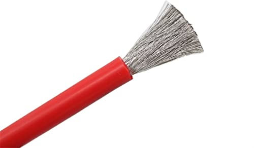 PZOFERLIN Alambre de caucho de silicona Cable calefactor de cobre estañado y silicona de 2-24 AWG, de -60 °C a 200 °C, for inversor de batería, color rojo(50mm2)