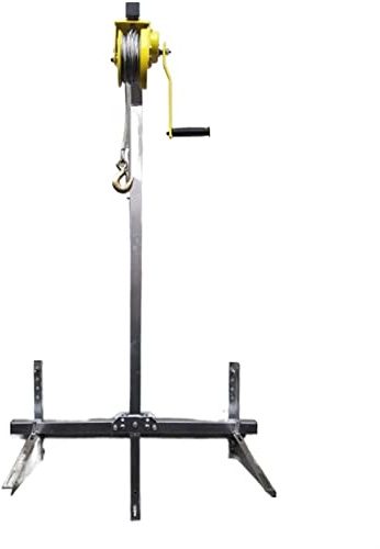 Treuil Manuel galvanisé de 20 m - Grue Pliante Robuste pour Installation et Levage en extérieur - Câble d'assemblage de climatiseur autobloquant