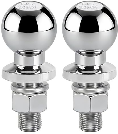 HEIYUET 2 Stück Kugelkopf Anhängerkupplung 3.5T, 50mm Kugelkopfbolzen, Ø22mm Traktor Kugelkopf Anhängerkupplung, Kugelkopfbolzen Gerade Ackerschiene für Traktorfür Ackerschiene