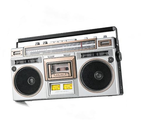 Classico stile anni '80 retrò boombox CD Tape Player, Retro Bluetooth Cassette Player con FM e Dab+, supporto ingresso SD/USB, registrazione, registratore di cassette per riunioni di famiglia e viaggi