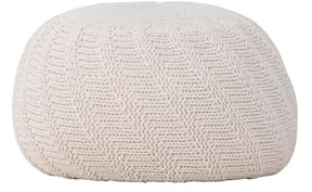 FURNLUX Pouf, Textil, Beige, 45 x 45 x 30 cm, Rund, Sitzhöhe 30 cm