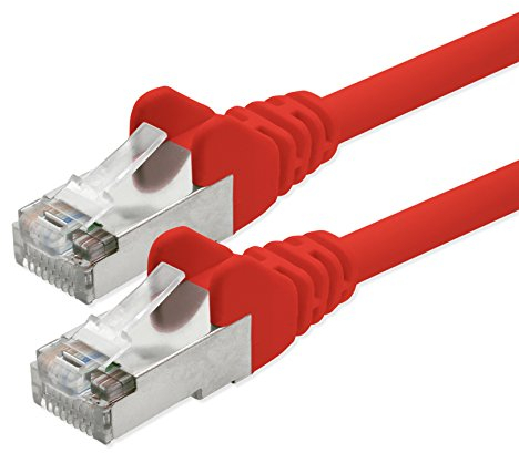 1aTTack – Cable de red FTP Cat 5e con 2 conectores RJ45 Rojo 2 m