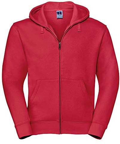 Russell Mens Authentic Full Zip Hooded Sweatshirt/Hoodie (2XL) (Classic Red)