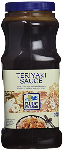 Blue Dragon Salsa Teriyaki con Jengibre, Salsa de Soja Japonesa, Sabor Dulce Caramelo, Teriyaki, 1 Litro (Paquete de 1)