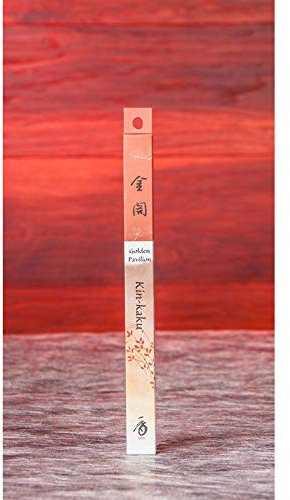 Shoyeido Räucherstäbchen ohne Zusätze, Original Kin-kaku Golden Pavilion „Goldener Pavillion“, 1 Stäbchen, 20 cm, Entspannung, Unparfümiert, Holz, Kräuter, Harz