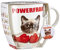 Ritzenhoff & Breker Jumbotasse mit Anhänger, Powerfrau, 600 ml, Geschenkset mit Katze-Motiv
