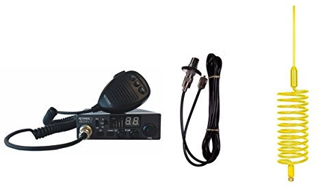 Moonraker Minor II Plus CB Radio Kit, 80 Channel, 12v/24v, with 155cm Tornado Stinger Antenna and Roof Mount (Yellow)