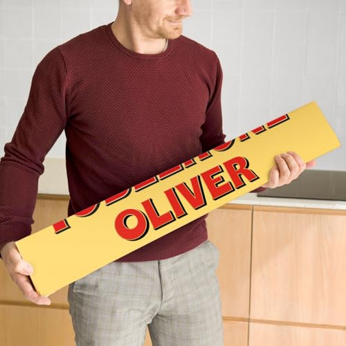 Chocolat personnalisée avec le nom - Personnalisez la barre Chocoavec le nom de votre choix, chocolat au lait avec du nougat miel-amandes (4.5 KG - XXL)