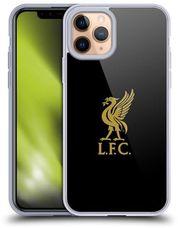 Head Case Designs Officially Licensed Liverpool Football Club Gold Logo On Black Liver Bird Gel Case [Military Grade Protection] Compatible With Apple iPhone 11 Pro