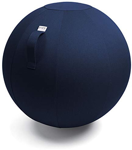 VLUV® BOL LEIV Sitzball Büro Ergonomisch [Atmungsaktiv mit Tragegriff und Wegrollschutz] Waschbarer Stoffbezug | Schwangerschaftsball| Gymnastikball Schwangerschaft Sitzball 65cm