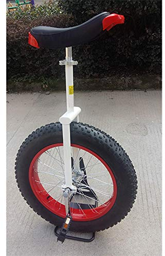 HWF Einrad Kinder 20 Zoll Erwachsene Einrad für Schwere Leute, Große Menschen Größe Von 170-180cm, Einrad mit Extra Dickem Reifen, Laden Sie 150 Kg (Color : Red, Size : 20 Inch Wheel)