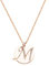 Baobei initiale A-Z lettre collier ras du cou 14k or rose nom en acier inoxydable fait à la main personnalisé collier pendentif charme rond pour les femmes filles sans nickel avec boîte à bijoux (M)