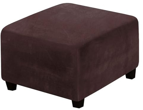 CLGTY Platz Samt Ottomane Schonbezug Stretch Hockerbezug Falten Bezug Für Ottomane Mit Elastischem Boden Sofahusse Für Wohnzimmer-Coffee-Square