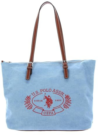 U.S. Polo Assn. Shopper Springfield Canvas Shopping Bag Sky Blue blau