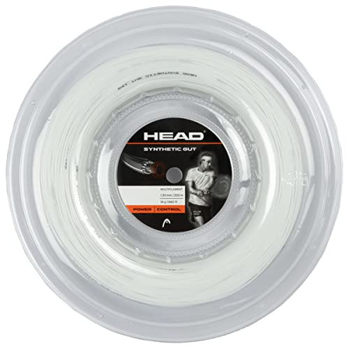 HEAD Corda da tennis in budello sintetico, bobina da 200 m, calibro 16, bianco