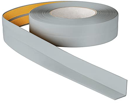 ProfiPVC Weichsockelleiste 18x18mm 10 Meter für Küche und Badezimmer, selbstklebende Abschlussleiste aus PVC, flexible Knickleiste - Fugendichtungsband, aschgrau