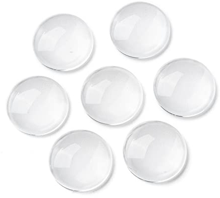 beadsvision 100 Glas Cabochons 16mm klar durchsichtig rund Glascabochons Auswahl (16mm)