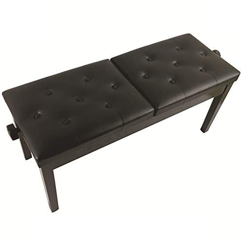 Klavierhocker Tastatur Sitzbank Unabh?ngiger Lifting Klavierhocker Knopf Oberfl?Che PU-Leder-Klavierhocker Klavier Doppel Klavierhocker Gitarrentrommel Orgel (Schwarz 108x39x48cm)