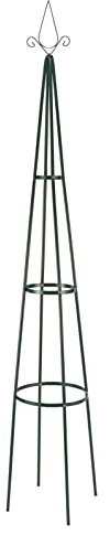 Metall Rankturm Pyramide grün - 200 cm Höhe - Rankhilfe für Kletterpflanzen - Blumen Pflanzen Ranken Kletterhilfe Balkon Terrasse Garten Deko