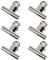 GUOKOFF Large Metal Bulldog Clips, 6 Pcs 75mm Bulldog Clip, Silver Stainless Steel Binder Clip, Hinge Clips Binder Paper Clamp for Photo File Office