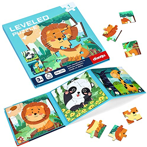BBLIKE Kinderpuzzle Magnet Puzzle Löwe Puzzle für Kinder Puzzle ab 3 Reisespiele Kinder ab 3 Lernspielzeug für Kinder 3 4 5 Jahren Alt (Löwe)